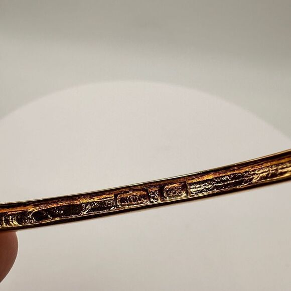 SALE! VTG Multi-gemstone cuff bracelet in gold tone over stamped .925! - Picture 4 of 7